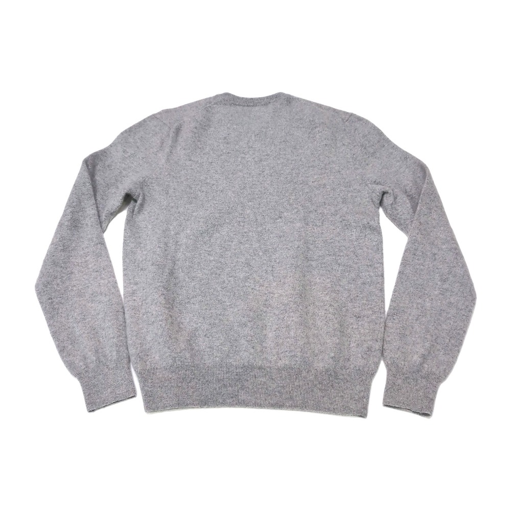 Saks Fifth Avenue Cashmere‎ V-Neck Sweater Gray Size L Women's/Unisex Runs Small - Picture 4 of 15